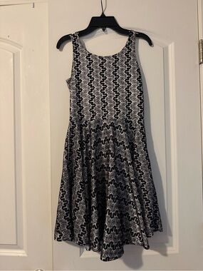 Deb Black & White Sleeveless Skater Dress for Girls